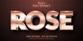 Rose text, shiny rose gold style editable text effect