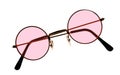 Rose tinted glasses, spectacles isolated on white background. Misplaced optimism concept. Royalty Free Stock Photo