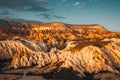 Rose Valley around Goreme. Anatolian Plateau. Cappadocia. Turkey. Royalty Free Stock Photo