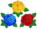 Rose Vector Illustration Set Royalty Free Stock Photo