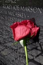 Rose at Vietnam Veterans Memorial Wall Royalty Free Stock Photo