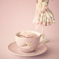 Rose on a vintage tea cup Royalty Free Stock Photo