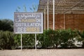 Rose water distillery sign, morroco Royalty Free Stock Photo