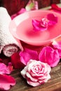 rose petals in bowl Royalty Free Stock Photo