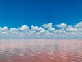Rose water salt lake and blue sky with clouds of landscape Royalty Free Stock Photo