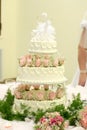 Rose wedding cake Royalty Free Stock Photo