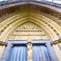 rose window abbey in london old church door and ma Royalty Free Stock Photo