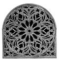 Rose Window, Church of St. Ouen, exterior of the cathedral,  vintage engraving Royalty Free Stock Photo