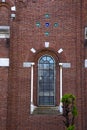 rose window italy lombardy in the cardano closed brick