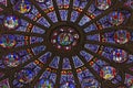 Rose Window Mary Jesus Stained Glass Notre Dame Paris France Royalty Free Stock Photo