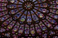 Rose Window Mary Jesus Stained Glass Notre Dame Paris France Royalty Free Stock Photo