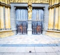 rose window weinstmister abbey in london old church door and ma Royalty Free Stock Photo