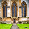 rose window weinstmister abbey in london old church door and ma Royalty Free Stock Photo