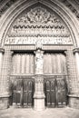rose window weinstmister abbey in london old church door and ma Royalty Free Stock Photo