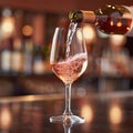 Rose Wine Being Poured into Crystal Glass at a Bar Royalty Free Stock Photo