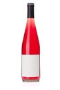 Rose wine bottle with blank label Royalty Free Stock Photo