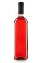 Rose wine bottle on white, clipping path Royalty Free Stock Photo
