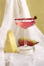 Rose wine cheese and pear still life Royalty Free Stock Photo