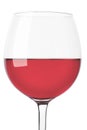 Rose wine glass close up on white Royalty Free Stock Photo