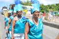 Roseau, Dominica - March 04, 2014: A group of black older women.
