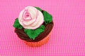 Rosebud Cupcake Royalty Free Stock Photo