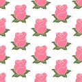 Rosebud flower seamless pattern