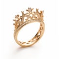 Rosegold Crown Ring With White Diamonds - High-key Lighting Style Royalty Free Stock Photo