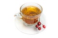 Rosehip tea isolated white background