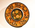 Rosemaling Norwegian Decorative Buffet Plate Royalty Free Stock Photo