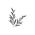 Rosemary branch black glyph icon. Herbs and spices. Cooking ingredient. Pictogram for web page