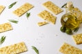 Rosemary crackers with olive oil.