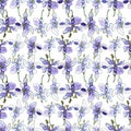 Rosemary flowers seamless pattern