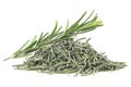 Rosemary - fresh and dried herbs isolated on white background Royalty Free Stock Photo