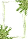 Rosemary green frame white or transparent background Royalty Free Stock Photo