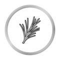 Rosemary icon in monochrome style isolated on white background. Herb an spices symbol stock vector illustration. Royalty Free Stock Photo