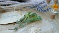 Rosemary and lavender. Essential oil. Royalty Free Stock Photo