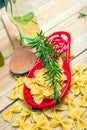 Bowtie Pasta and rosemary Royalty Free Stock Photo