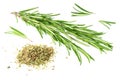 rosemary leaves with dried rosemary isolated on white background Royalty Free Stock Photo