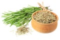 rosemary leaves with dried rosemary isolated on white background Royalty Free Stock Photo