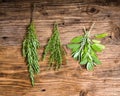 Rosemary, thyme and sage herbs