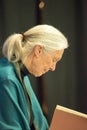 Rosemont, PA - September 15: Dr. Jane Goodall speaks at The Agnes Irwin School in Rosemont on September 15, 2015