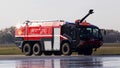 Rosenbauer Panther modern fire fighting vehicle on the runway of Borispol International Airport