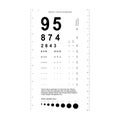 Rosenbaum Pocket Vision Screener Eye Test Chart medical illustration with numbers. Line vector sketch style outline Royalty Free Stock Photo