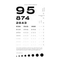 Rosenbaum Pocket Vision Screener Eye Test Chart medical illustration with numbers. Line vector style outline isolated Royalty Free Stock Photo