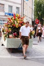 Rosenheim, Germany, 09/04/2016: Harvest festival parade in Rosenheim