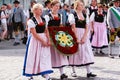 Rosenheim, Germany, 09/04/2016: Harvest festival parade in Rosenheim