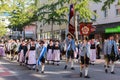 Rosenheim, Germany, 09/04/2016: Harvest festival parade in Rosenheim