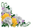 Roses Border Easter Colors