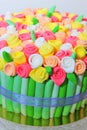 Roses bouquet fondant cake details Royalty Free Stock Photo