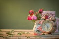 Roses and clock out of love Royalty Free Stock Photo